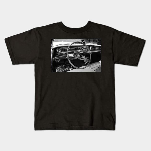 1961 cadillac - de ville, cockpit detail Kids T-Shirt by hottehue